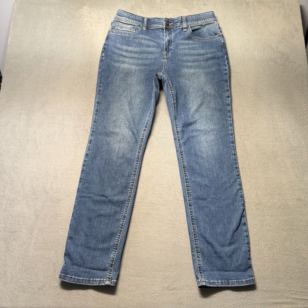 Lincoln Outfitters Womens 14 Comfort Flex Straight Leg Jeans Blue Stretch Denim
